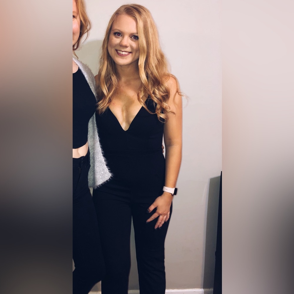 Black jumpsuit - lace back